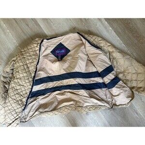 Vintage Gant Large Quilted Jacket Liner Tan Zip In Replacement Coat Lining